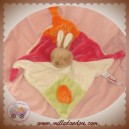 TOODO DOUDOU LAPIN PLAT ECRU ROSE ORANGE FLEUR IDIS SOS