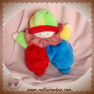 COROLLE DOUDOU POUPEE CLOWN BLEU ROUGE HOCHET SOS