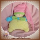 NOUNOURS DOUDOU POUPEE HOCHET JAUNE BLEU ROSE SOS