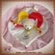 DOUDOU ET COMPAGNIE SOS OURS ARLEQUIN PLAT BLANC HOCHET