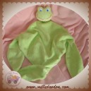 CARRE BLANC DOUDOU GRENOUILLE PLATE VERTE SOS