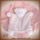 GRAIN DE BLE DOUDOU OURS BLANC PLAT ROSE SOS