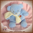 NOUNOURS DOUDOU OURS BOULE BLEU ECHARPE 23 CM SOS