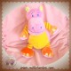 NICOTOY DOUDOU HIPPOPOTAME ROSE ORANGE SOS