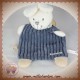 NICOTOY SOS DOUDOU LAPIN BLANC PLAT BLEU COTELE