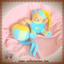 BABYNAT BABY NAT DOUDOU OURS MUSICAL BLEU JAUNE BALLON SOS