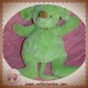 NOUNOURS DOUDOU SOURIS VERTE BOUCLETTE 40 CM