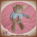 BOUT'CHOU MONOPRIX DOUDOU OURS MARRON HOCHET BLEU ETOILES SOS