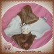 NATTOU DOUDOU VACHE DAISY PLATE ECRU MARRON FLEUR SOS