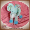 NICOTOY DOUDOU ELEPHANT BLEU TURQUOISE MUSICAL SOS