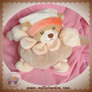 BUKOWSKI SWEDEN DOUDOU OURS BOULE BEIGE ECRU FLEUR SAUMON SOS