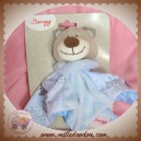 BENGY DOUDOU OURS GRIS PLAT BLEU TISSU ROBIN SOS