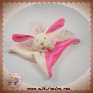 BABYNAT BABY NAT DOUDOU LAPIN PLAT ECRU ROSE SOS