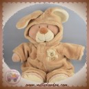 NICOTOY SOS DOUDOU OURS ECRU DEGUISE EN LAPIN BEIGE 30 CM