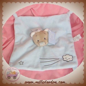 BVBA DOUDOU OURS PLAT BLEU NUAGE NOEUD SOS