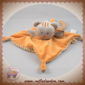 NICOTOY DOUDOU OURS CHAT GRIS PLAT ORANGE SOS