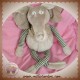 HISTOIRE D'OURS DOUDOU ELEPHANT BEIGE RAYE VERT SOS