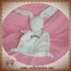 IKKS DOUDOU PELUCHE LAPIN PLAT BLANC SOS