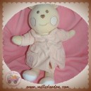 NOUNOURS DOUDOU OURS ECRU HABIT ROSE BEBE SOS