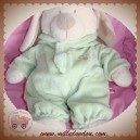 ORCHESTRA DOUDOU LAPIN ECRU DEGUISE OURS VERT SOS