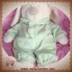 ORCHESTRA DOUDOU LAPIN ECRU DEGUISE OURS VERT SOS