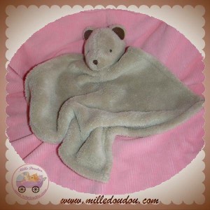 SYLVIE THIRIEZ DOUDOU OURS PLAT MOUCHOIR MARRON BEIGE SOS