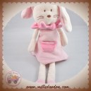 MAXITA DOUDOU LAPIN ECRU ROBE ROSE SOS