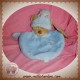 NICOTOY DOUDOU OURS PLAT OVAL BLEU COCCINELLE SOS