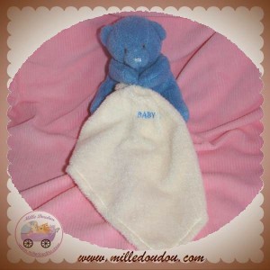 BABYNAT BABY NAT DOUDOU OURS BLEU MOUCHOIR SOS