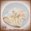 NICOTOY DOUDOU OURS PLAT ECRU BEIGE RAYE COCCINELLE SOS