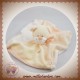 NICOTOY DOUDOU OURS PLAT ECRU BEIGE RAYE COCCINELLE SOS