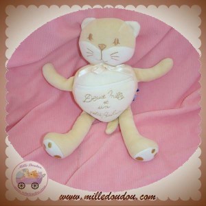 SUCRE D'ORGE DOUDOU CHAT ECRU BLANC BONHEUR SOS