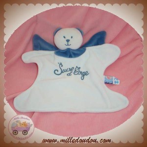 SUCRE D'ORGE DOUDOU OURS ANGE PLAT BLANC BLEU SOS