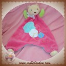 KALOO DOUDOU OURS ECRU PLAT BLEU ROSE VERT RONDS SOS