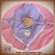 AJENA DOUDOU OURS BEIGE PLAT MAUVE VIOLET MON PETIT POUSSIN SOS