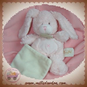 BABYNAT DOUDOU LAPIN ROSE POIL MOUCHOIR ECRU SOS