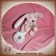 DOUDOU ET COMPAGNIE LAPIN ROSE BOUEE BLANC SOS