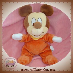 DISNEY NICOTOY DOUDOU MICKEY SOURIS ORANGE HOCHET SOS