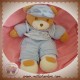 TAKINOU DOUDOU OURS BEIGE HABIT BLEU RAYE COEUR CASQUETTE SOS