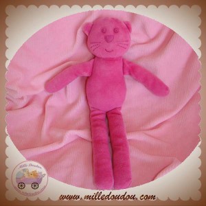 BOUT'CHOU MONOPRIX DOUDOU CHAT OURS ROSE VELOURS SOS