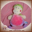 NOUNOURS DOUDOU TORTUE ROSE VIOLET CARAPACE VERT FLEUR SOS