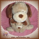 NICOTOY DOUDOU CHIEN BEIGE OREILLES TRUFFE MARRON BEBE SOS