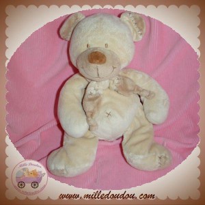 NICOTOY DOUDOU OURS ECRU BEIGE ECHARPE 28 CM SOS