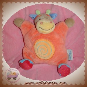 NATTOU DOUDOU GIRAFE OASIS QUASI PLAT ORANGE ROSE BLEU SOS