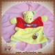 DISNEY DOUDOU WINNIE L'OURSON OURS PLAT JAUNE ROUGE POOH ABEILLE SOS