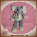 HISTOIRE D'OURS DOUDOU ELEPHANT GRIS ECRU SOS