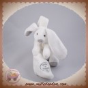 DOUDOU ET COMPAGNIE SOS LAPIN BLANC MOUCHOIR GRIS 10 cm