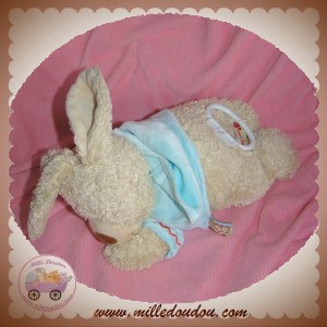 NICOTOY DOUDOU LAPIN  ALLONGE MUSICAL SWEAT BLEU SOS