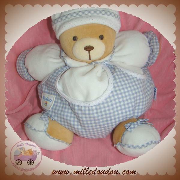 KALOO doudou ours boule blue