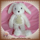 HISTOIRE D'OURS DOUDOU LAPIN BLANC ECRU BOUCLETTE SOS